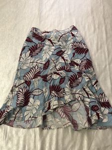 Floral Print Ruffle Hem Skirt