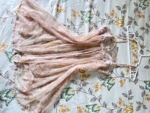 🩷 Sheer Pink Lace Dress-Top