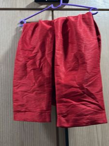 Red top and straight pant