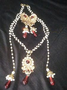 Elegant Gold &amp; Ruby Jewelry Set