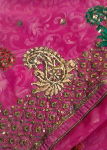 Pink Embroidered Saree