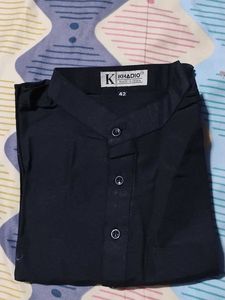 Men's Black Khadio Kurta