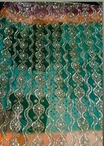 Embroidered Green Fabric Net Saree