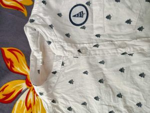 White Shirt with Cute Tree Print