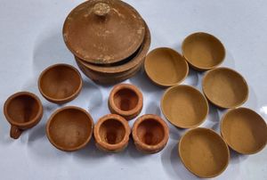 Mud Dinner set 14 pic Large container Mutka cups