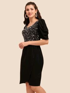 Chic Black Sequin Mini Dress