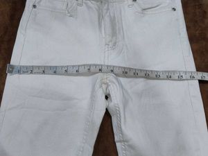 le CORMANG White Raw Hem Jeans