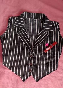 Black And White Stripped Vest