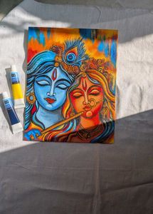 Abstract Krishna &amp; Radha Painting on Canvas