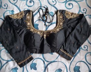 Black Maggam Work Blouse