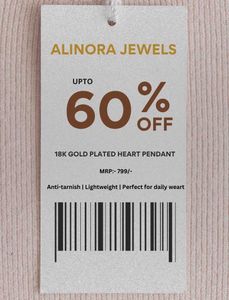 18k Gold  Plated Heart Pendant