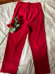 Red Velvet Straight Pants