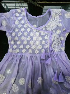 Lavender Chikankari Kurta