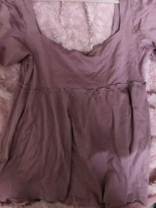 Pinterest Korean dress top, Cute Mauve Top