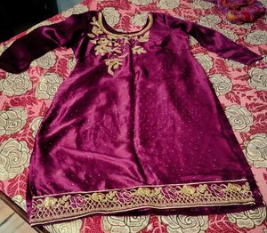 Purple Embroidered Dress