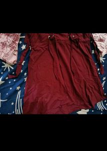 Cute Maroon Lace-Up Mini Dress