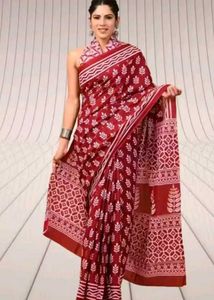 Fancy Pure Cotton Saree With Blouse Piece ❣️❣️❣️