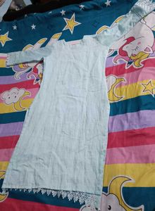 Light Blue Embroidered Kurti