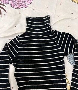 Striped Turtleneck Top