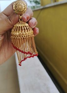 Gold Jhumka Earrings