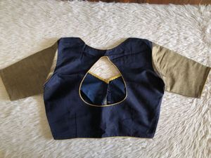 Navy Blue Emboridered Saree&amp;Blouse(Women’s)