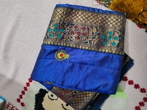 New Saree With Unstichted Blouse