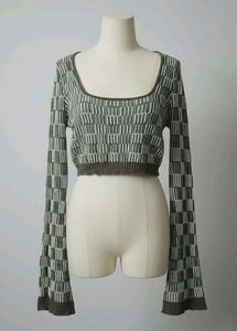 Patterned Long Sleeve Top