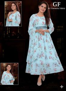 Floral Print Anarkali Kurta Set