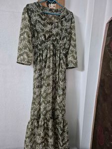 Olive Print Dress