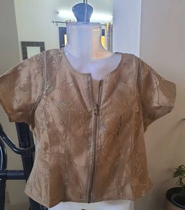 Diwali Special Stylish Gold Embroidered Blouse