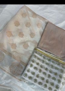 Cream Banarasi Suit Set