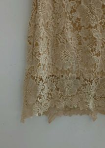 Elegant Beige Lace Skirt