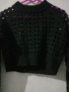 Black Color Korean Knitted Top ❤❤❤❤❤