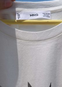 Mango White Palm Print T-Shirt
