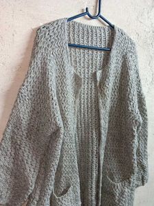Oversized Winter Fashion Knit Shrug Grey