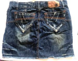 denim mini skirt!