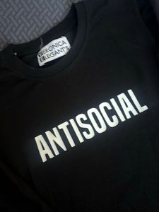 Antisocial Long Sleeve Crop Top