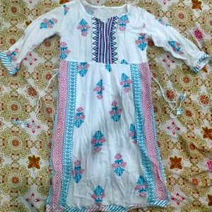 White Cotton Kurta Set