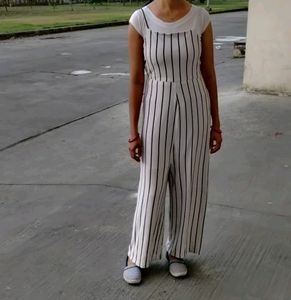 White Stripped Jumpsuit