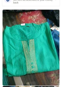 Green Embellished Kurti Top