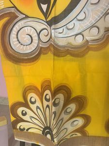 ♥️Durga Face Hand Printed Saree❤️‍🔥