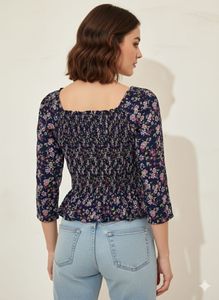Floral Smocked Peplum Top