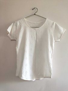 White Embroidered Top
