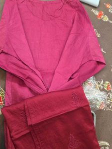Pink Embroidered Kurta