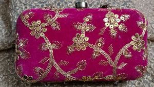 Pink Floral Clutch
