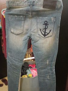 Zara Woman Distressed Skinny Jeans