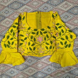 Yellow Embroidered Lehenga Choli Set