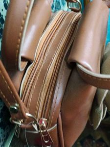 Brown Flower Handbag