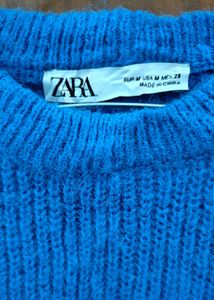 ZARA Blue Cropped Sweater