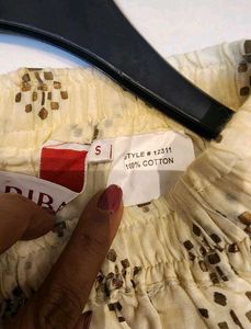 Biba Creme Ethnic Golden Printed Palazzo